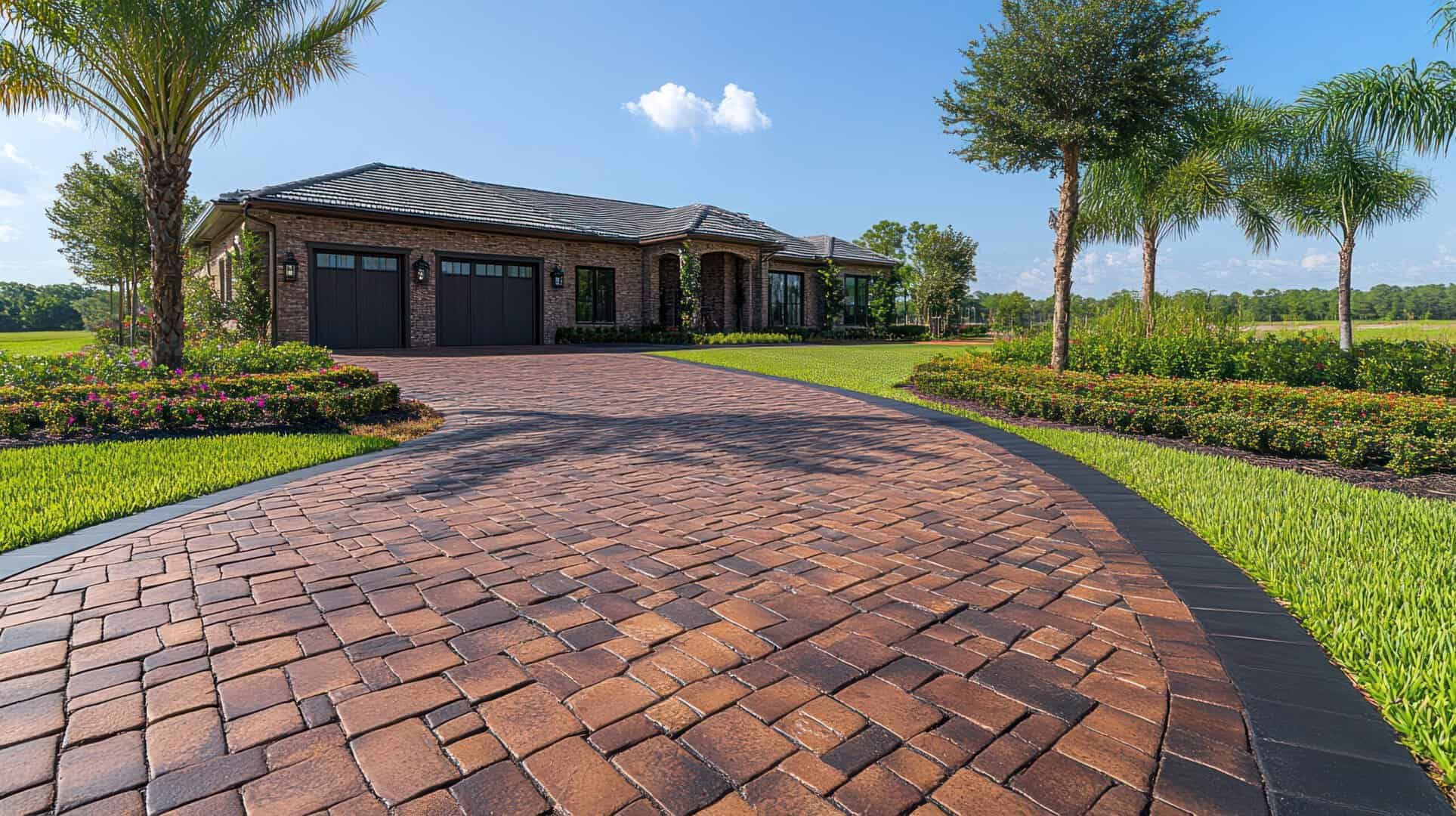 Concrete Driveway on a sunny day